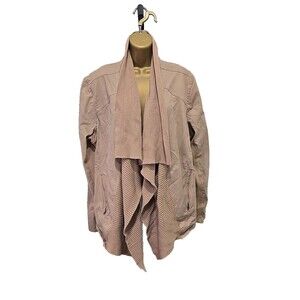 Bob Timberlake Sweater Jacket Womens XL Tan Pockets Canvas Knit Open Western